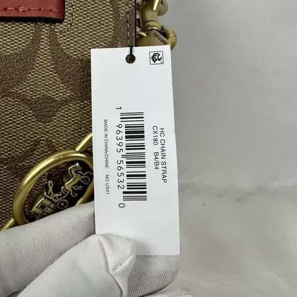 Coach Horse & Carriage Chain Strap In Brass/Brass CX180 NWT - Picture 7 of 8